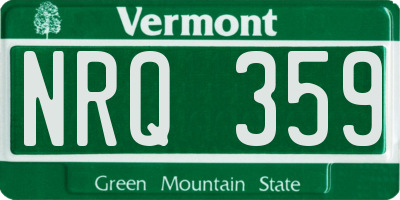 VT license plate NRQ359