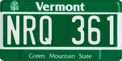 VT license plate NRQ361