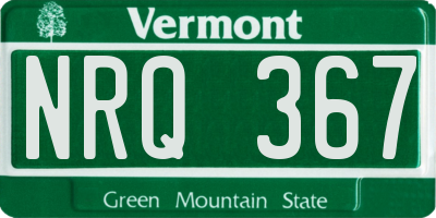 VT license plate NRQ367