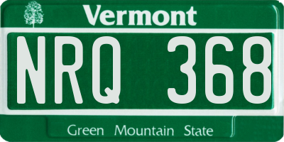 VT license plate NRQ368
