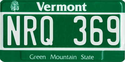 VT license plate NRQ369