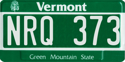 VT license plate NRQ373