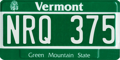 VT license plate NRQ375