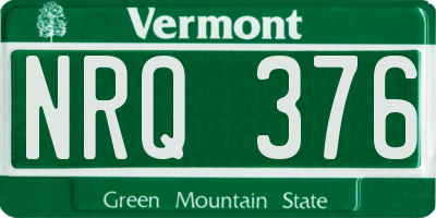VT license plate NRQ376