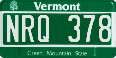 VT license plate NRQ378