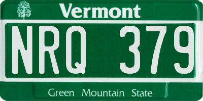 VT license plate NRQ379