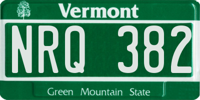 VT license plate NRQ382