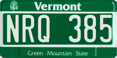 VT license plate NRQ385