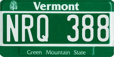VT license plate NRQ388