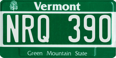 VT license plate NRQ390