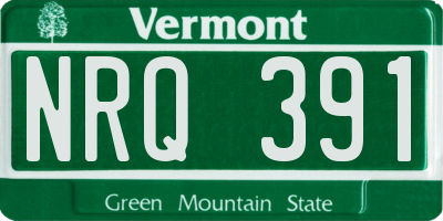 VT license plate NRQ391