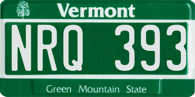 VT license plate NRQ393