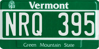 VT license plate NRQ395