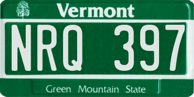 VT license plate NRQ397