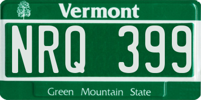 VT license plate NRQ399
