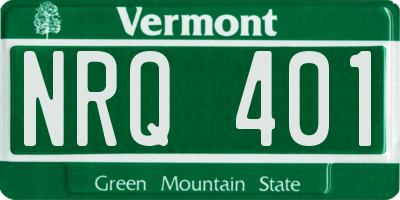 VT license plate NRQ401