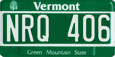 VT license plate NRQ406