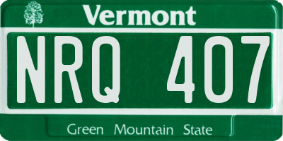 VT license plate NRQ407
