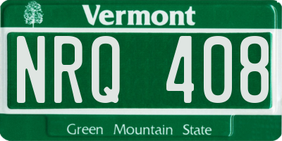 VT license plate NRQ408