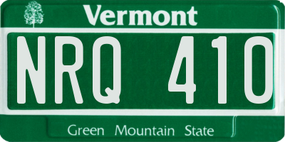 VT license plate NRQ410