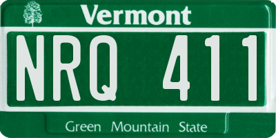 VT license plate NRQ411