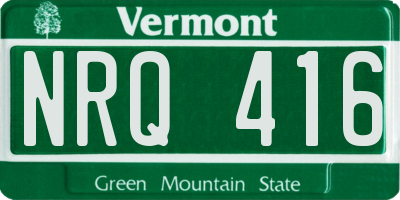 VT license plate NRQ416