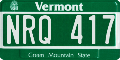VT license plate NRQ417