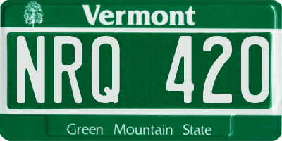 VT license plate NRQ420