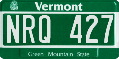 VT license plate NRQ427