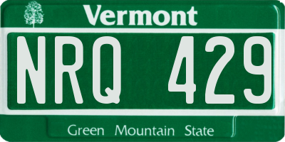 VT license plate NRQ429
