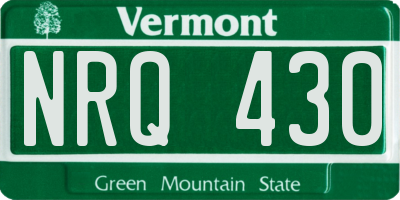 VT license plate NRQ430