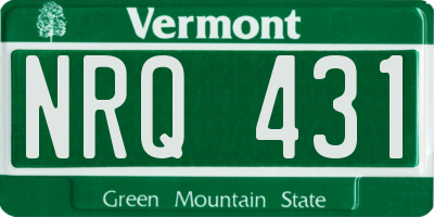 VT license plate NRQ431