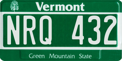 VT license plate NRQ432