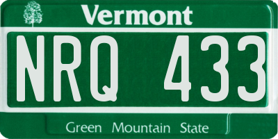 VT license plate NRQ433