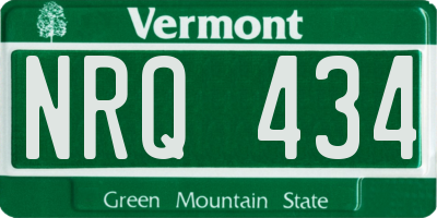 VT license plate NRQ434