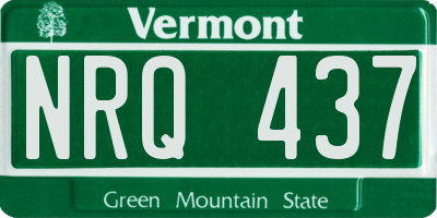 VT license plate NRQ437