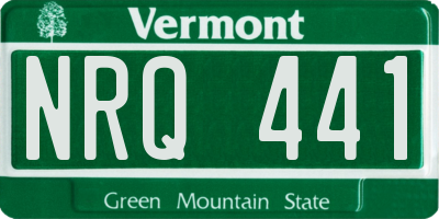 VT license plate NRQ441