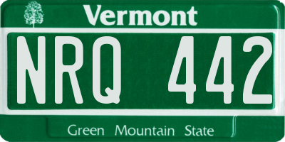 VT license plate NRQ442