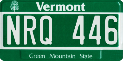 VT license plate NRQ446