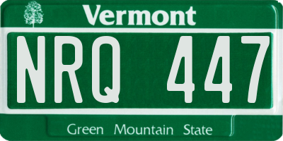 VT license plate NRQ447