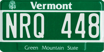 VT license plate NRQ448