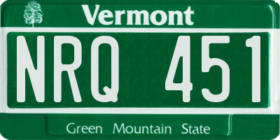 VT license plate NRQ451