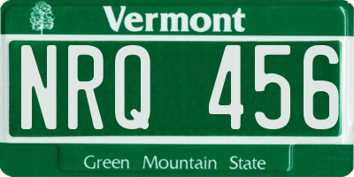 VT license plate NRQ456