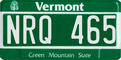 VT license plate NRQ465
