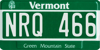 VT license plate NRQ466