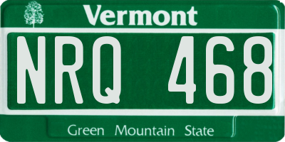 VT license plate NRQ468