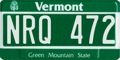 VT license plate NRQ472