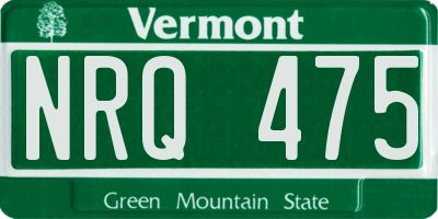 VT license plate NRQ475