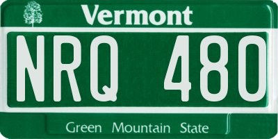 VT license plate NRQ480