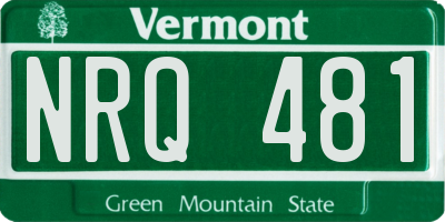 VT license plate NRQ481